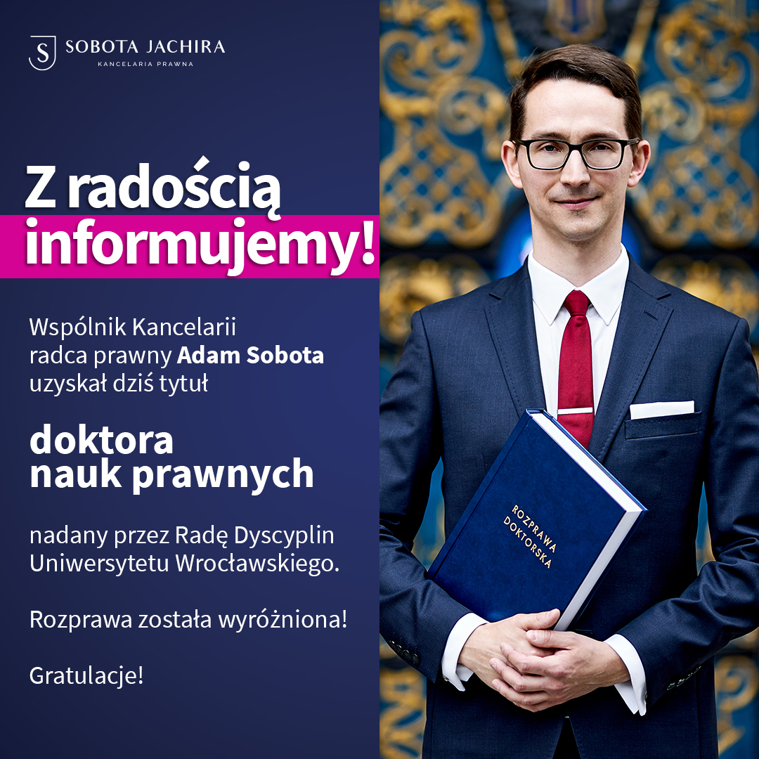 Adam Sobota z tytułem doktora nauk prawnych!