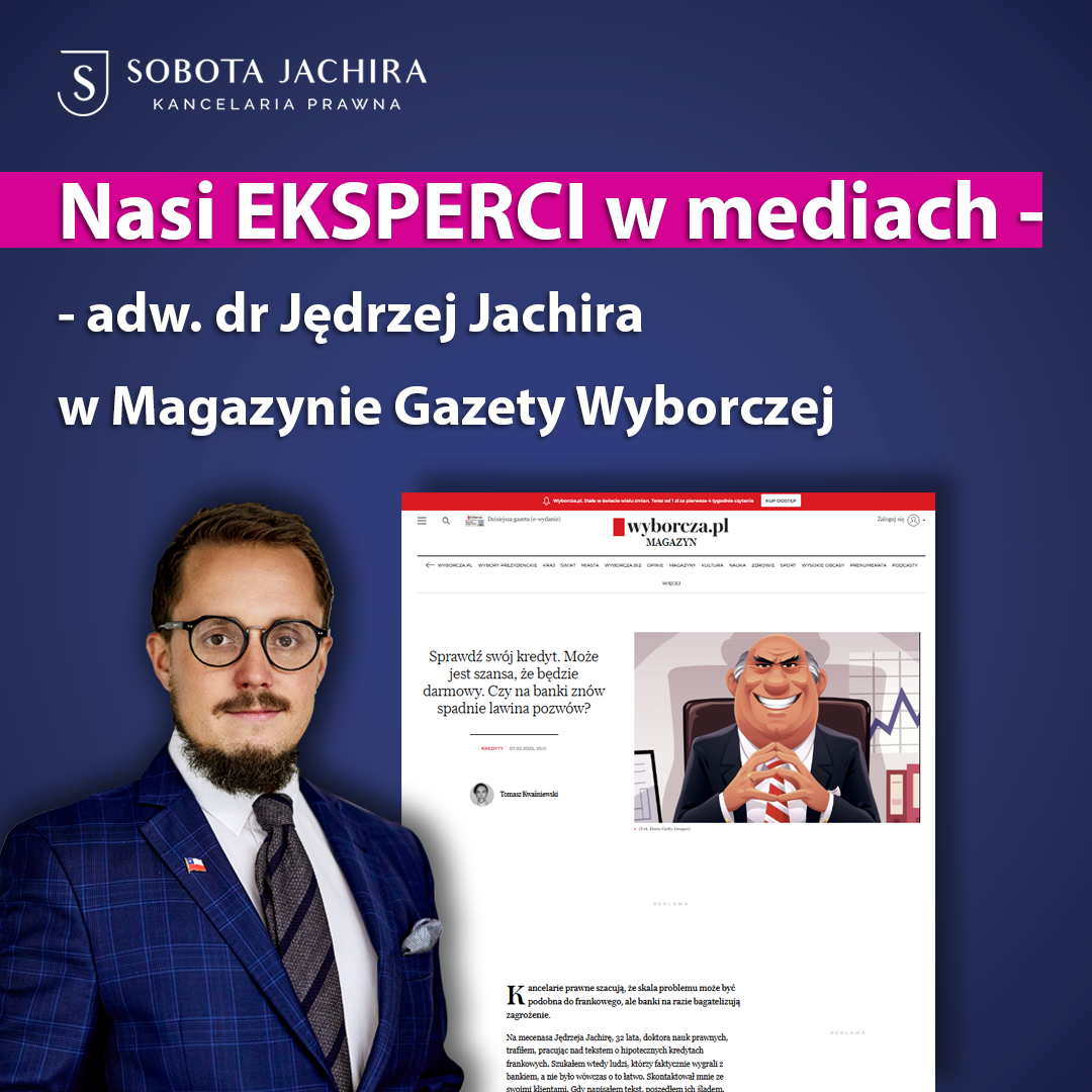 Czy na banki spadnie lawina pozwów w sprawach SKD? – nasz ekspert w Magazynie Gazety Wyborczej